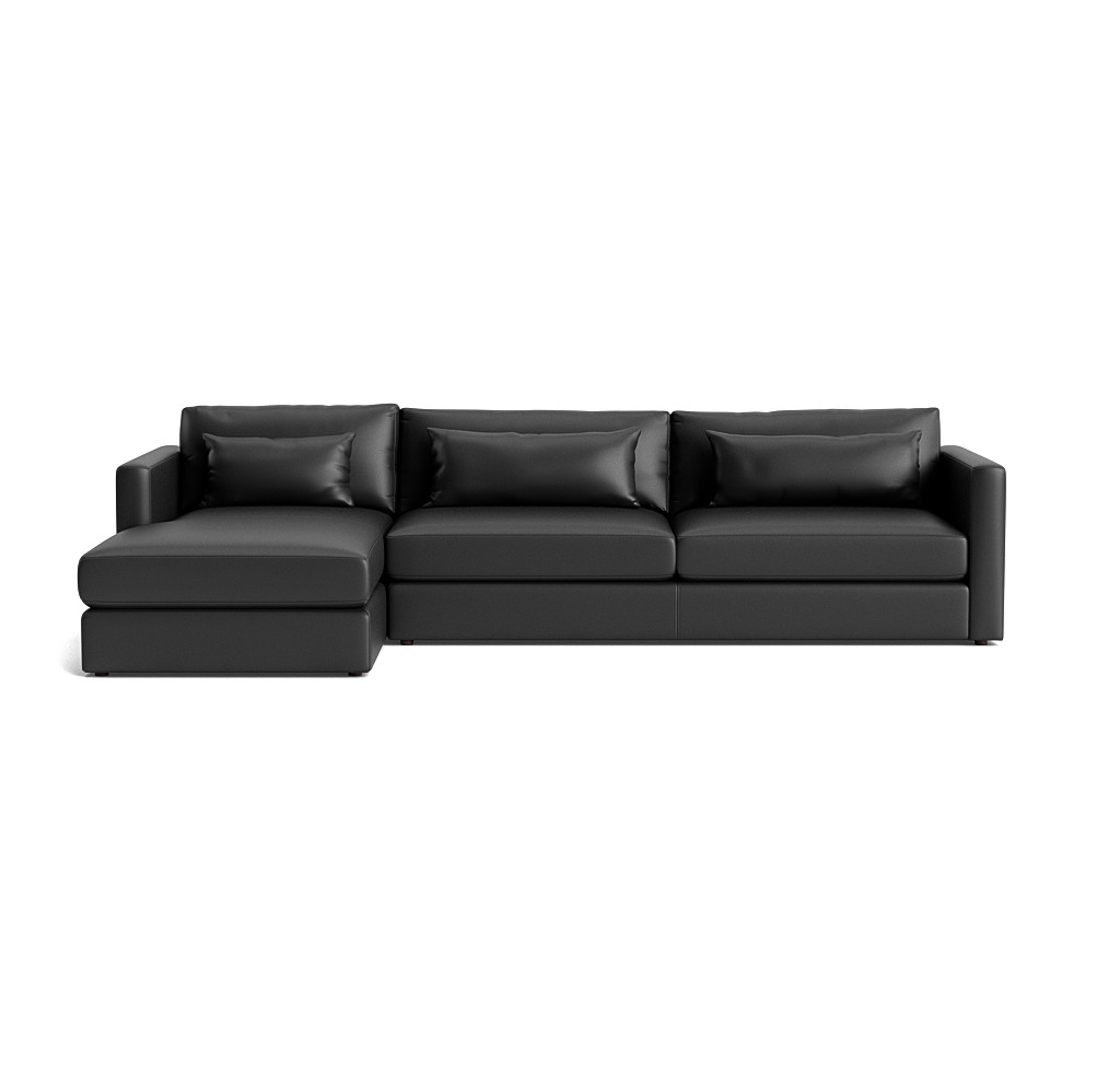 Haywood Leather Left Chaise Sectional