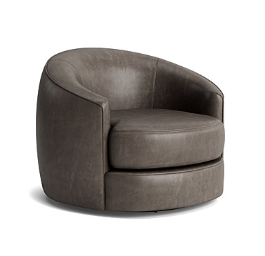 Gie Leather Swivel Chair Mitc, Leather Swivel Armchair