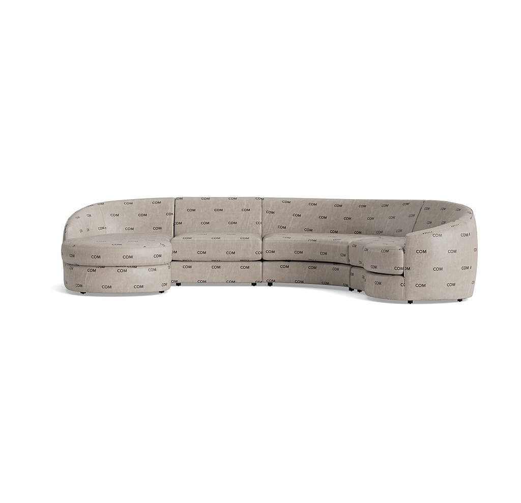 Giselle Leather Left 4-Piece Chaise Sectional