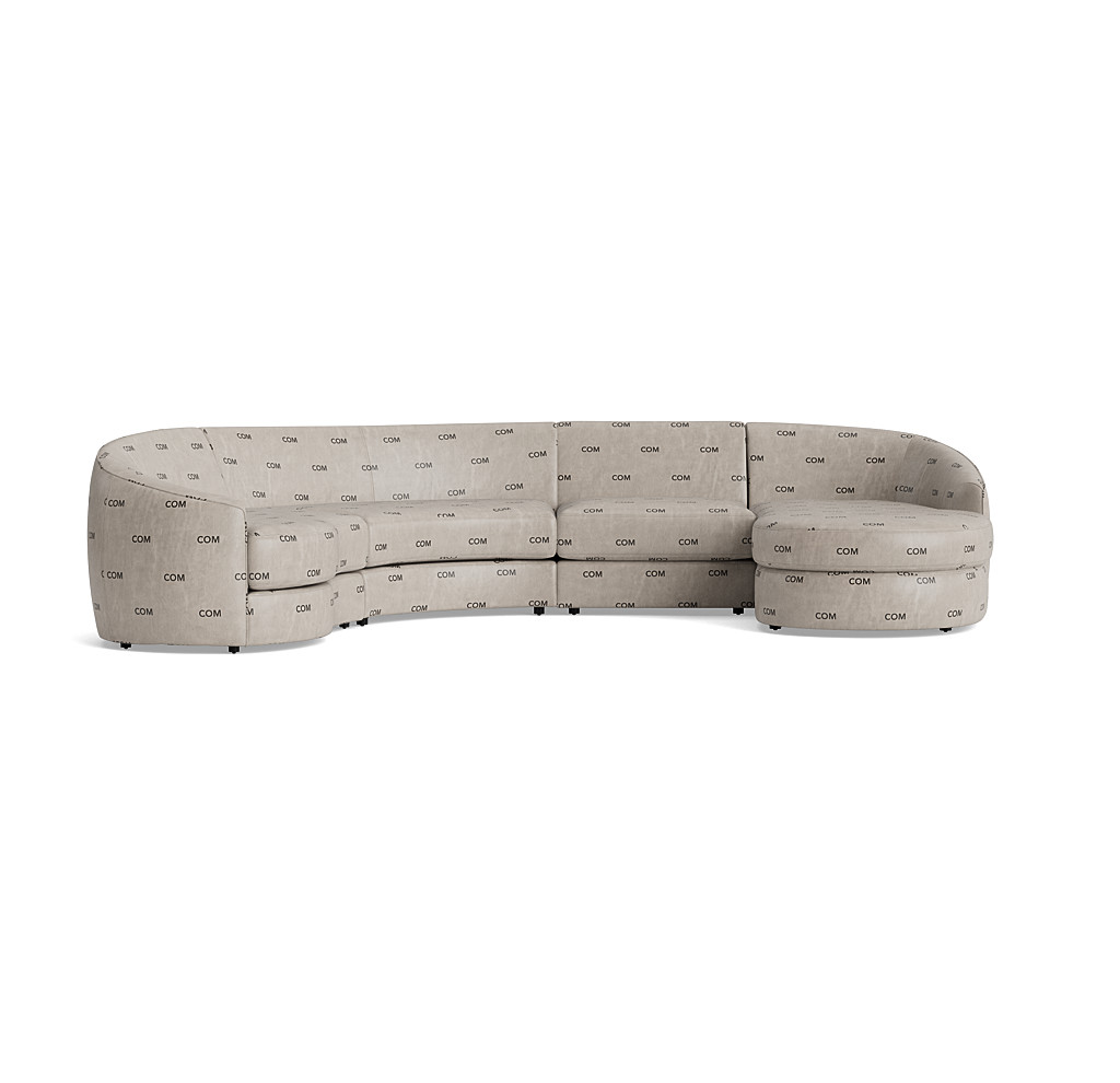 Giselle Leather Right 4-Piece Chaise Sectional