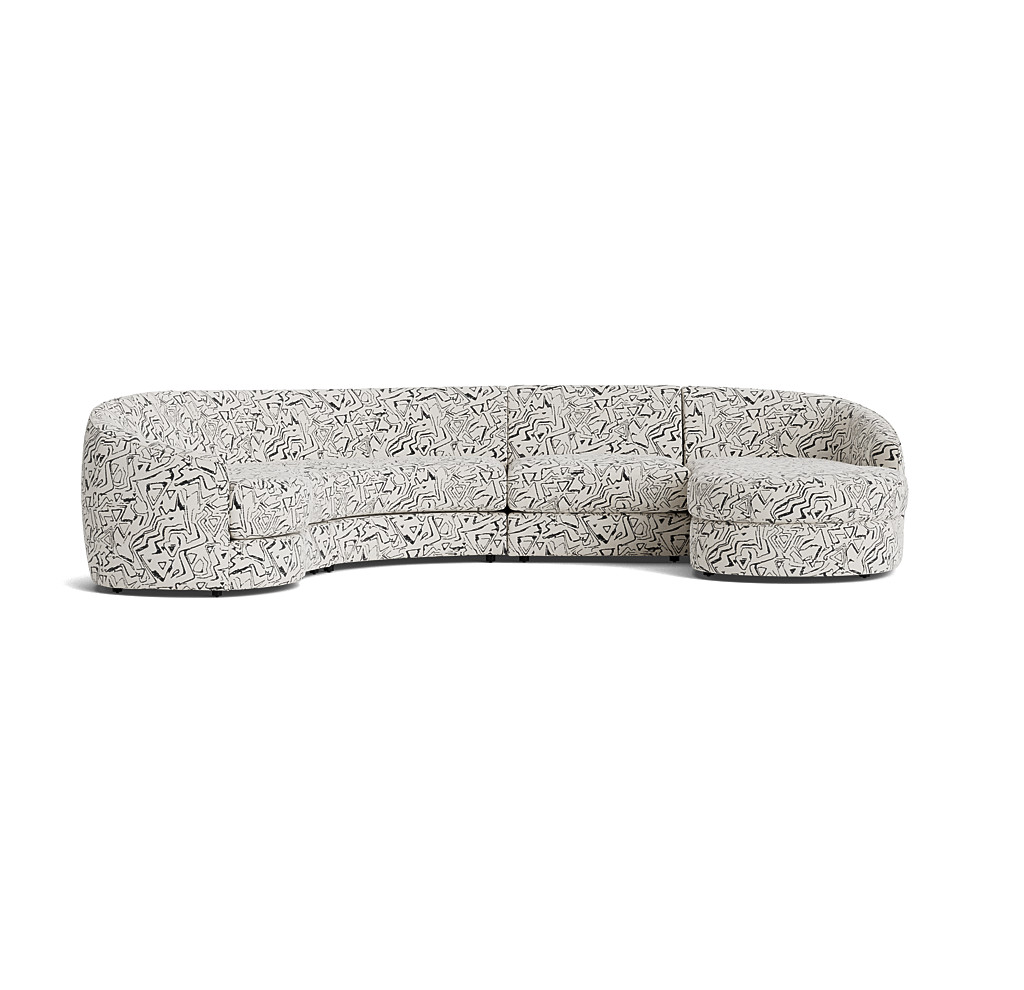 Giselle Right 4-Piece Chaise Sectional