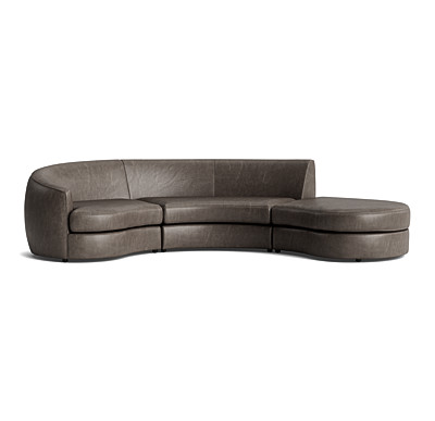 Giselle 3-Piece Left Leather Sectional