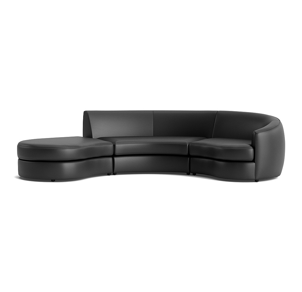 giselle 3-piece right leather sectional