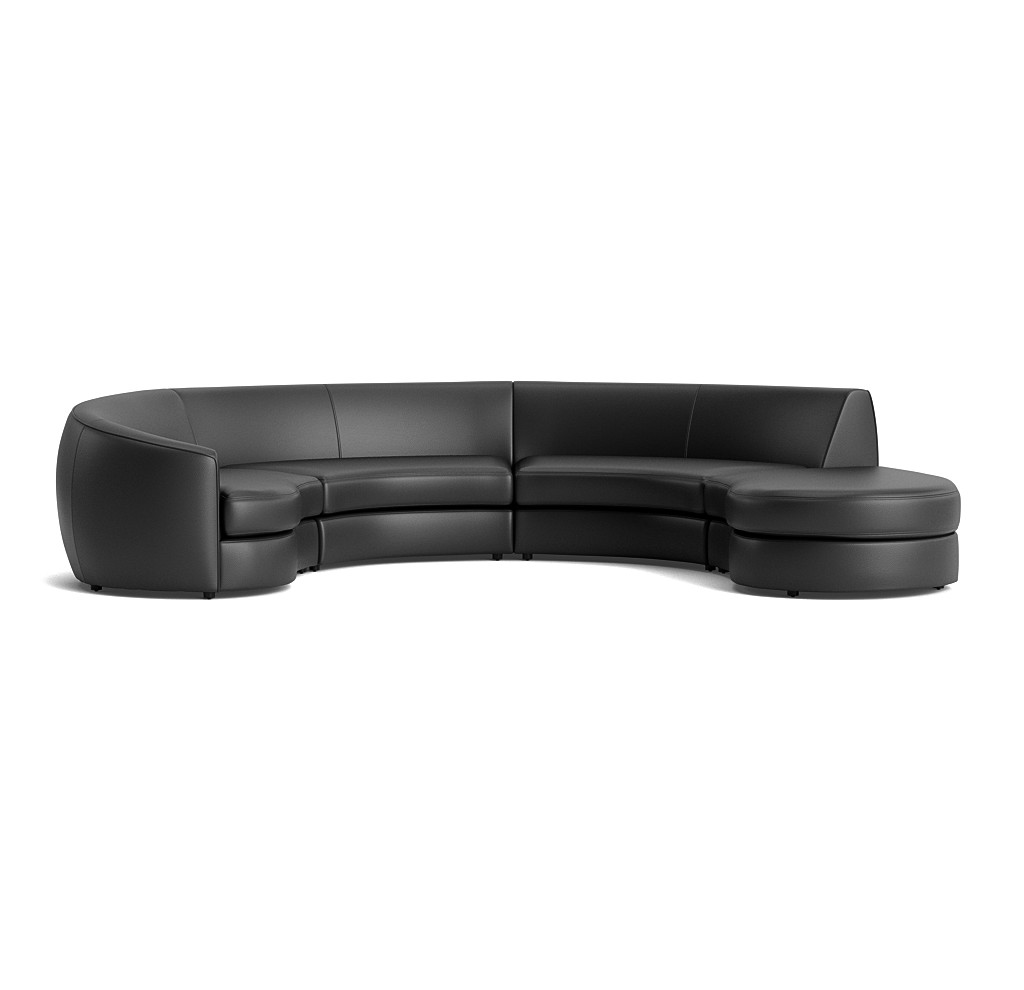 Giselle 4-Piece Left Leather Sectional