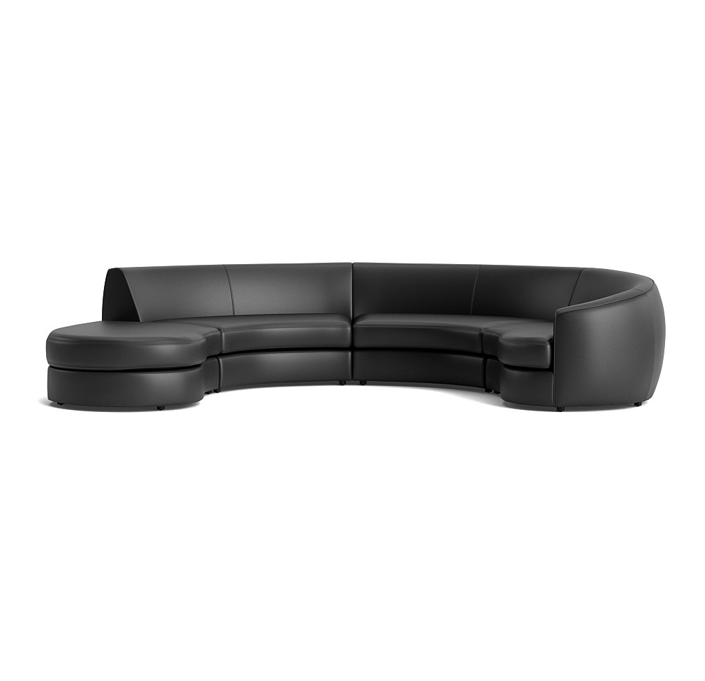 Giselle 4-Piece Right Leather Sectional