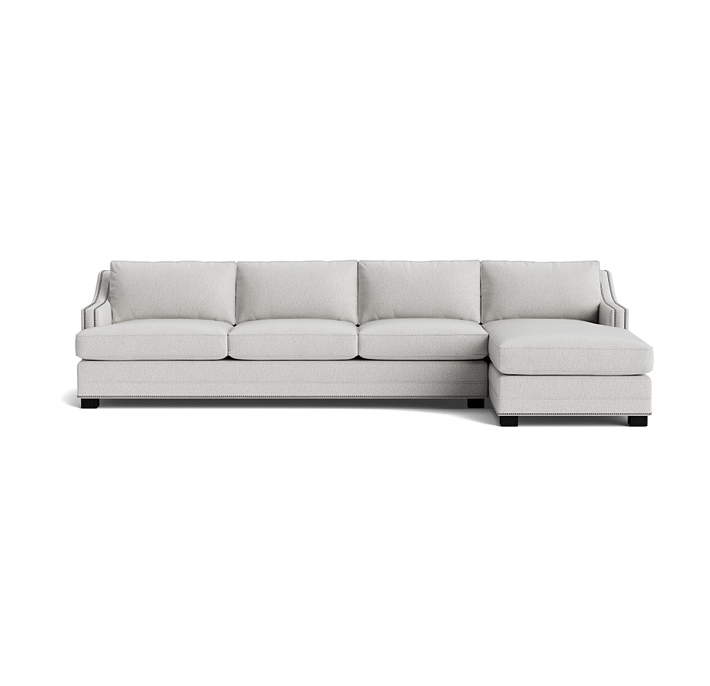 keaton slope arm right chaise sectional w/nailhead
