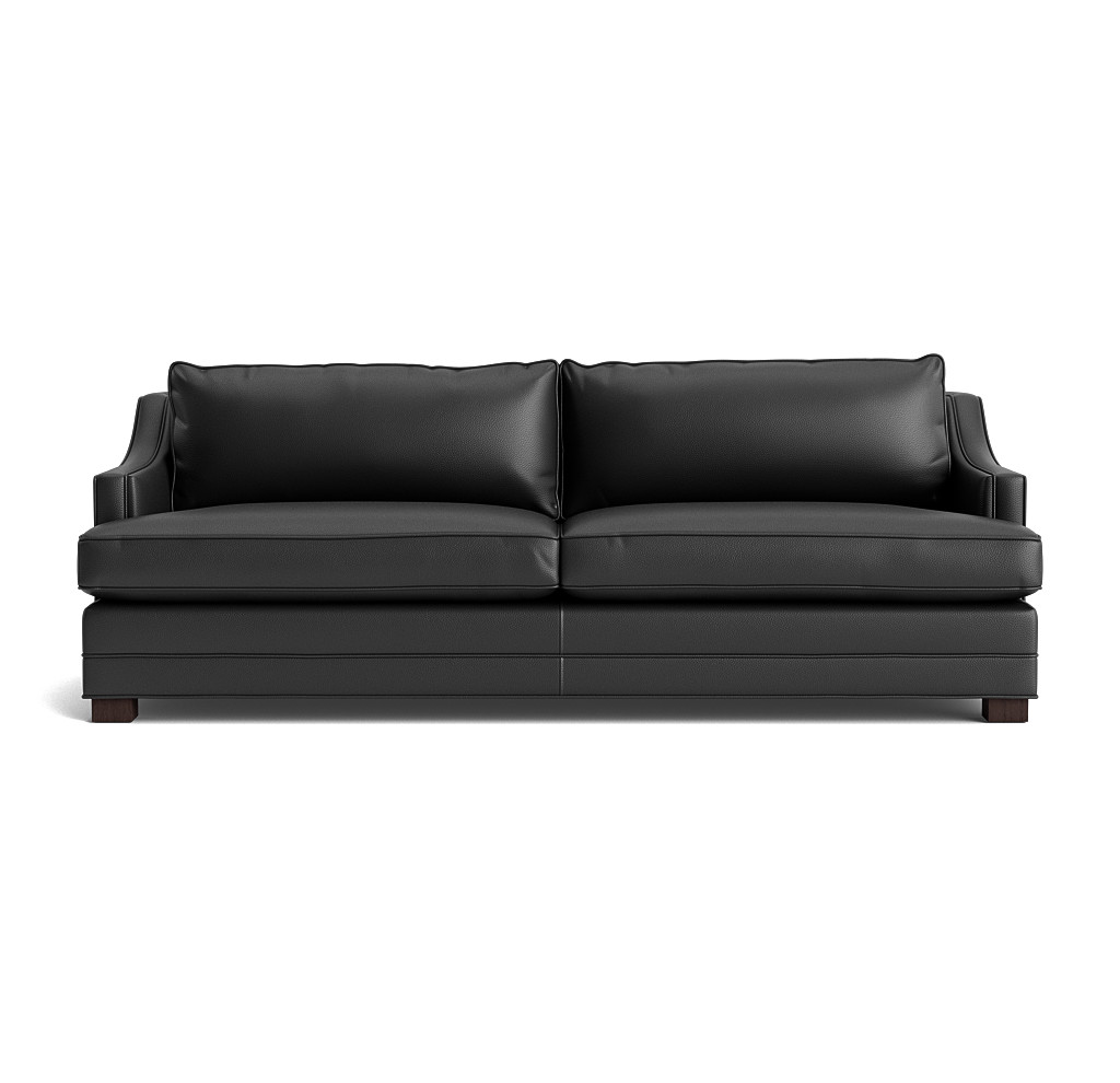 keaton slope arm leather sofa
