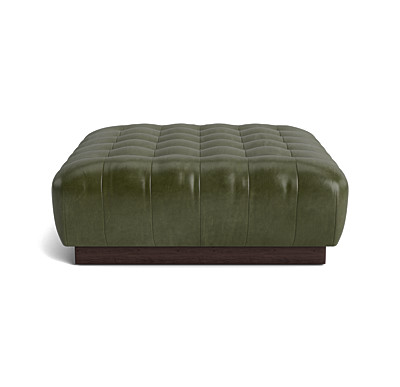 Miller Square Leather Ottoman
