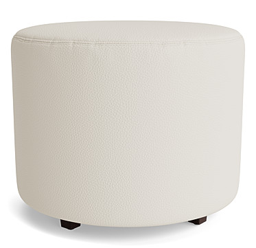 FRANNY LEATHER ROUND PULL UP OTTOMAN