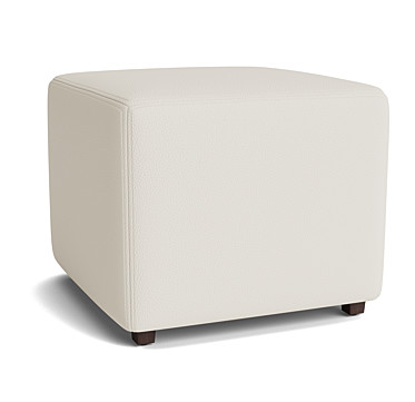 FRANNY SQUARE LEATHER PULL UP OTTOMAN