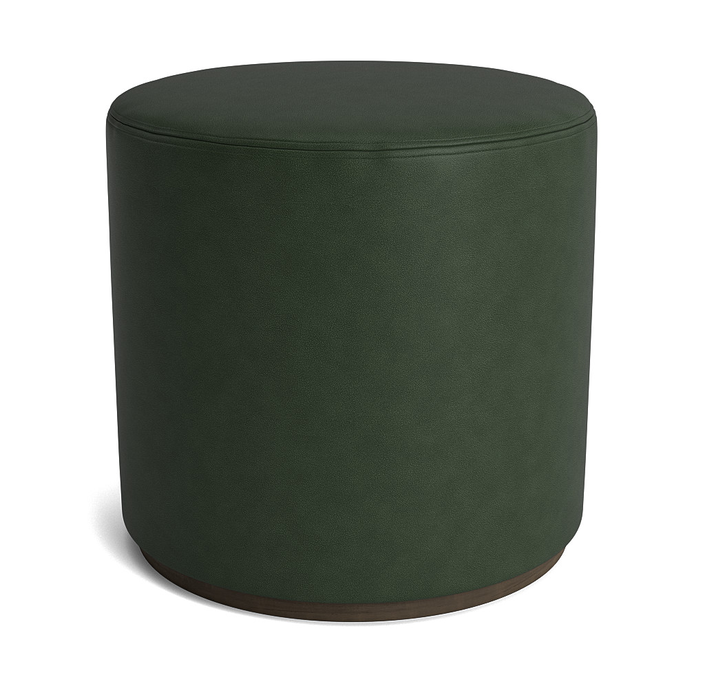 Stephon Leather Round Ottoman
