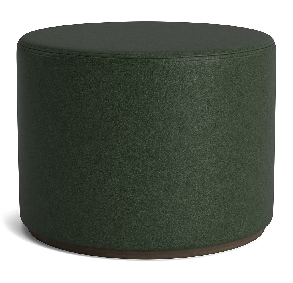 Stephon Leather Round Ottoman