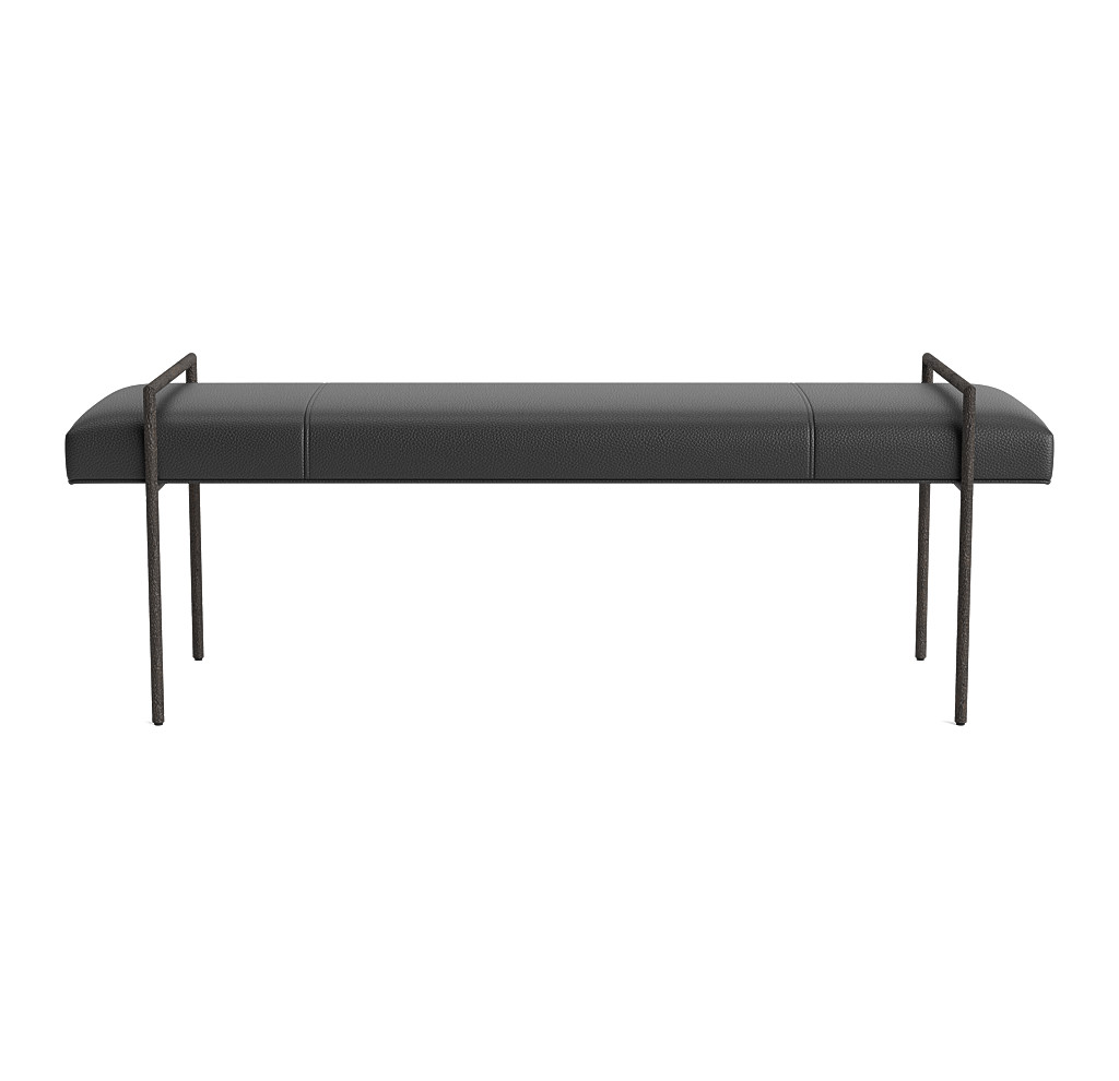 yves leather bench ottoman