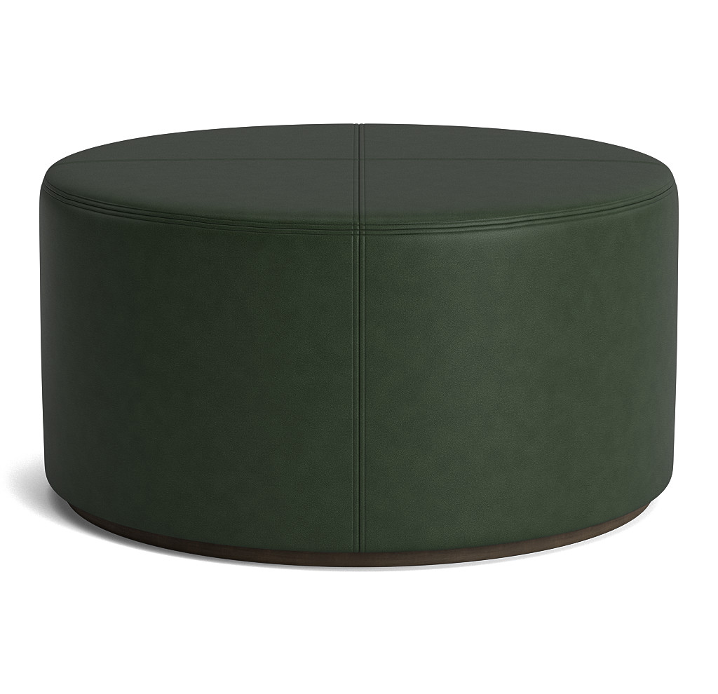 Stephon Leather 36 Inch Round Ottoman
