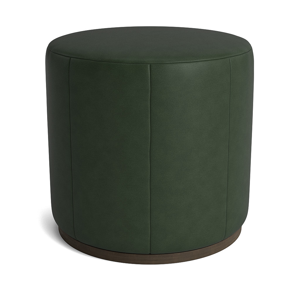 Stephon Leather Channel Round Ottoman