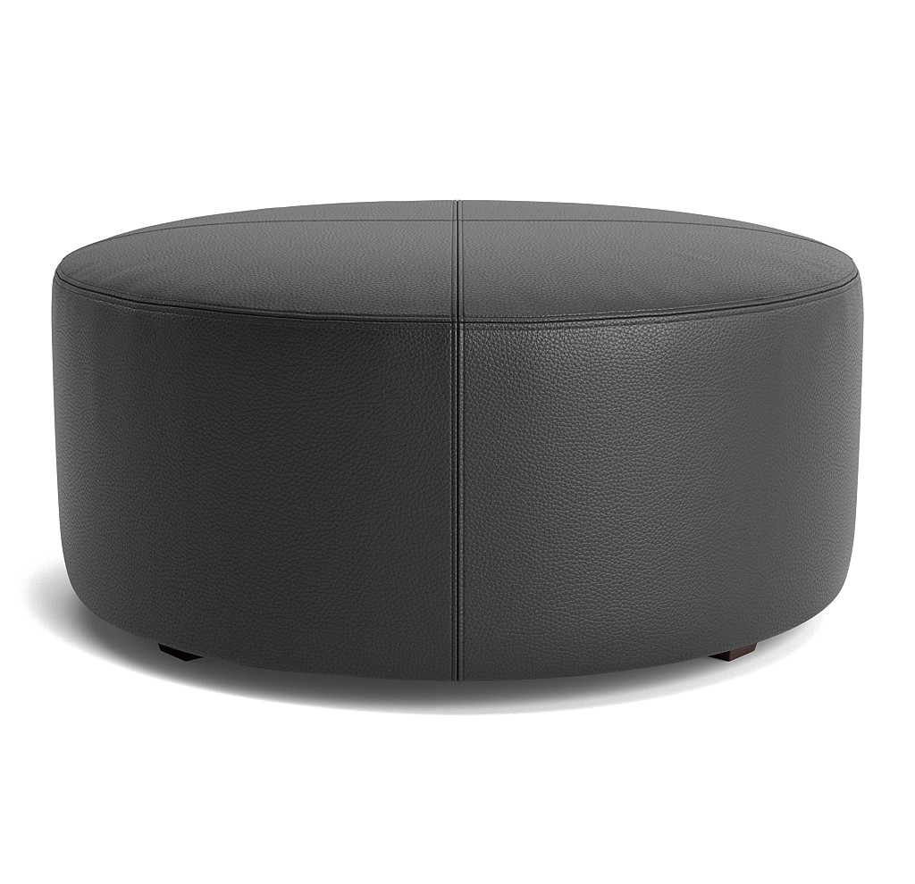 franny round leather ottoman
