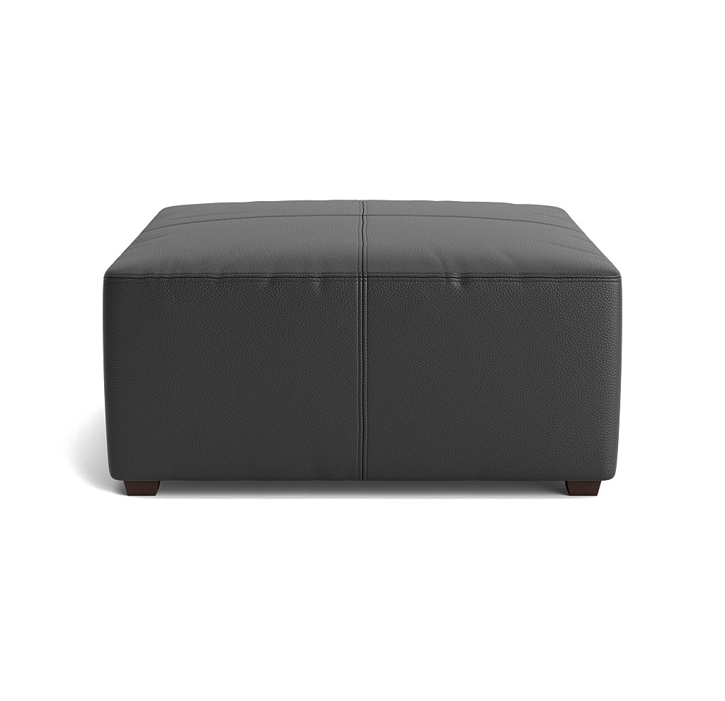 franny square leather ottoman