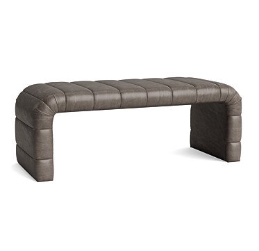 CALLAN LEATHER CHANNEL TUFTED BENCH