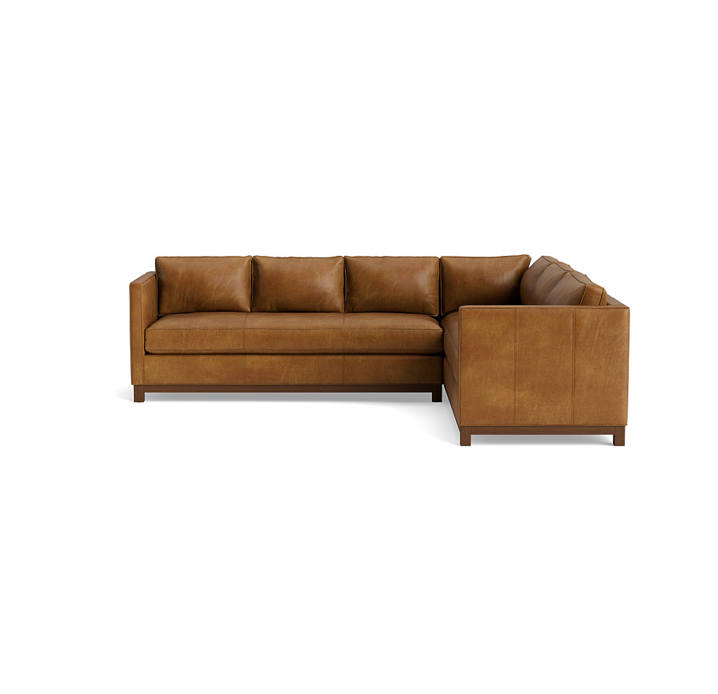Clifton Leather Left Arm Sofa Sectional with Welt