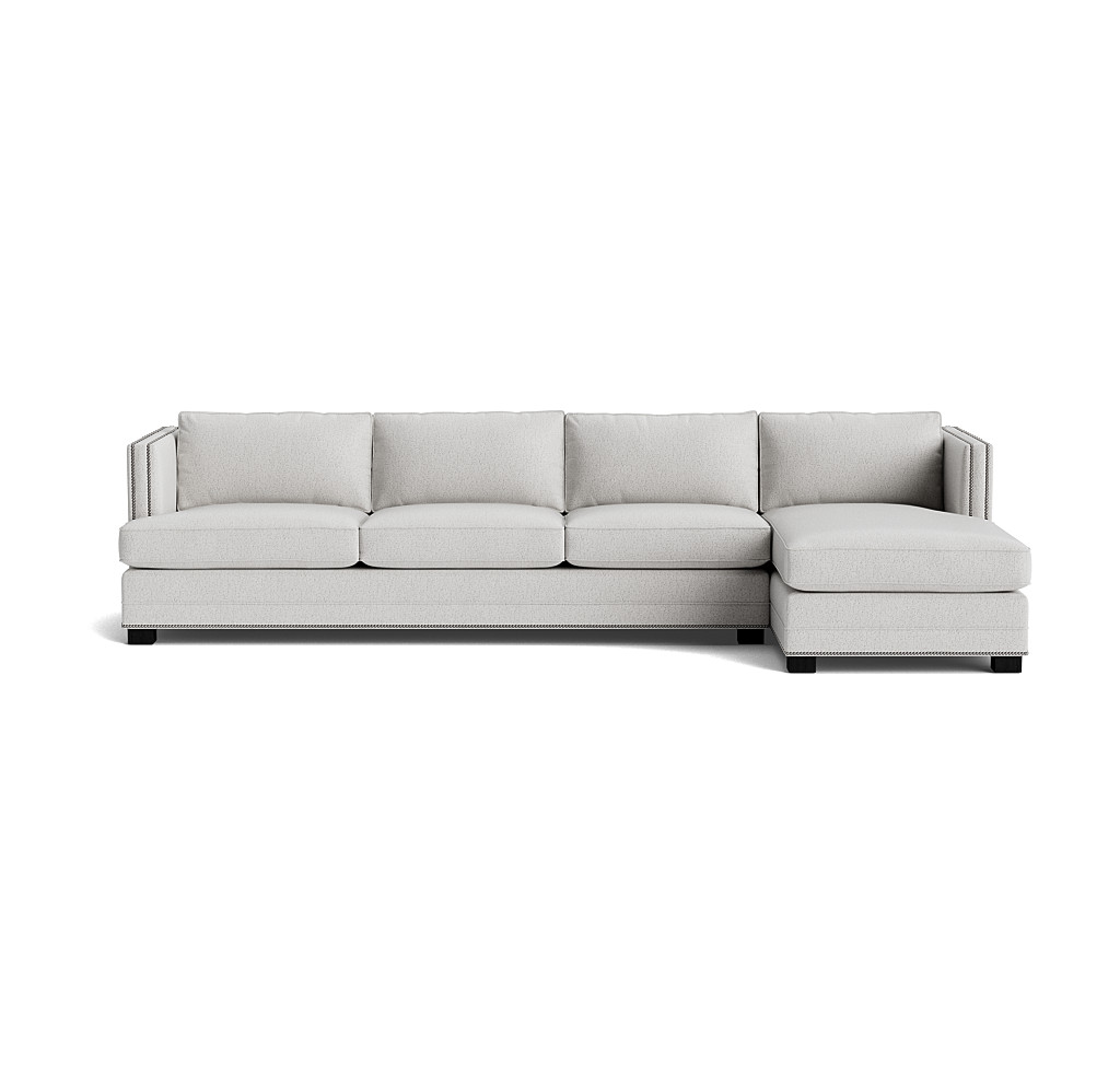 Keaton Shelter Arm Right Chaise Sectional with Nailhead