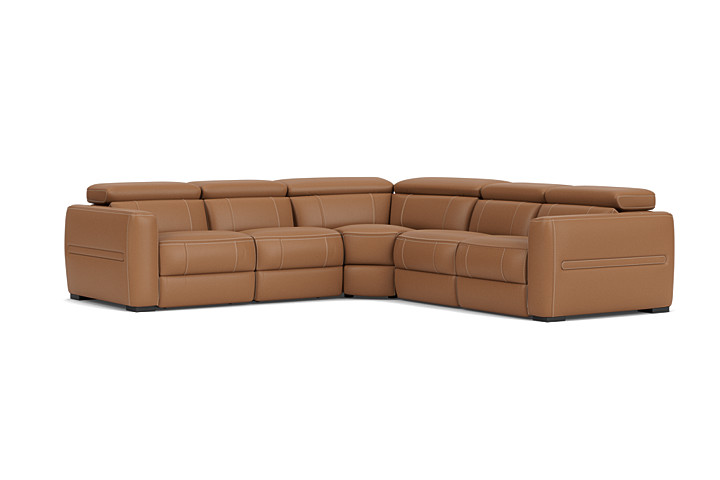 Ford 5-Piece Leather Dual Power Reclining Sectional