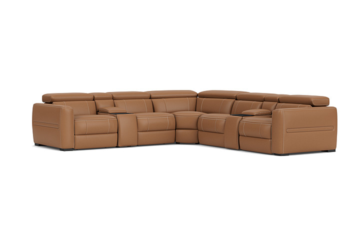 Ford 7-Piece Leather Dual Power Reclining Sectional