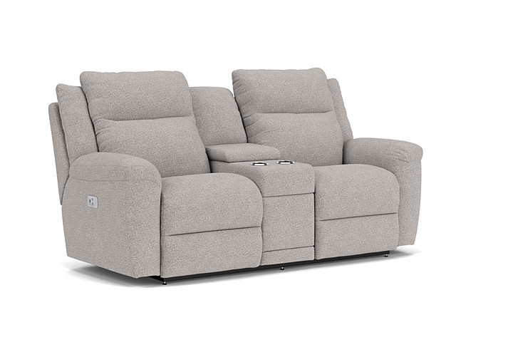 Joel Dual Power Reclining Console Loveseat by La-Z-Boy