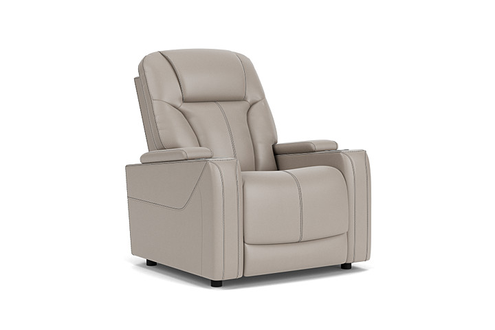 Front Row Black Leather Triple Power Theater Recliner