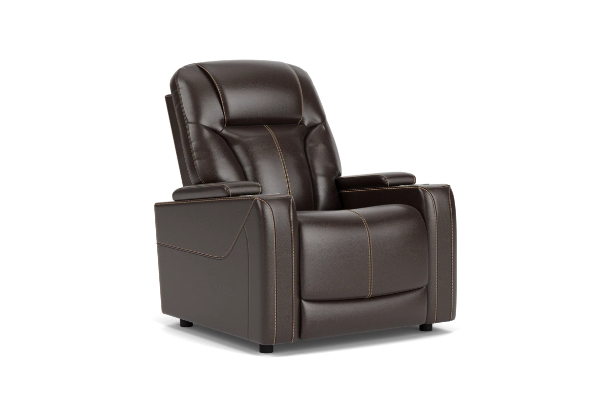 Front Row Leather Triple Power Theater Recliner Walnut placeholder