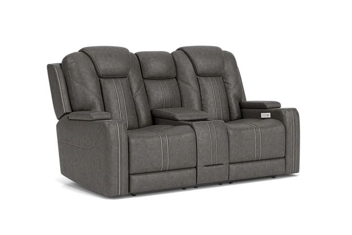 Maverick2 Grey Audio Triple Power Reclining Console Loveseat placeholder