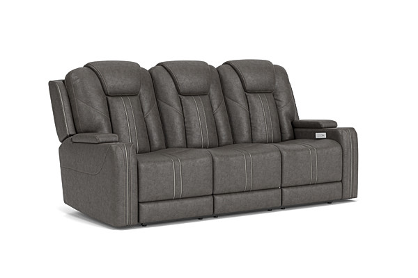 Maverick2 Grey Audio Triple Power Reclining Sofa