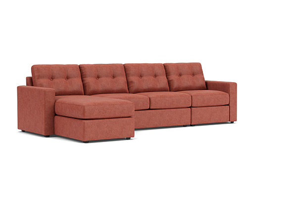 ModularOne Sectional Cantaloupe 3-Piece with Sleeper + Left Arm Facing Chaise