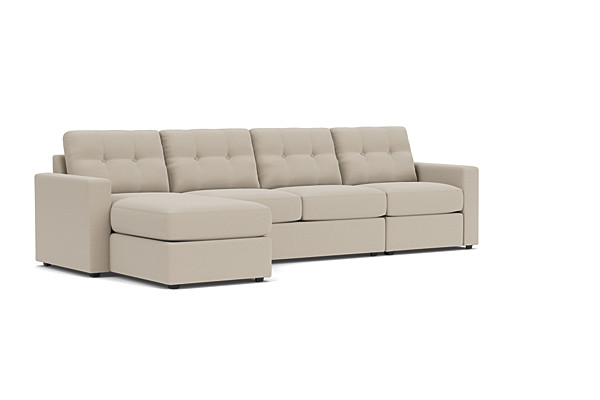 ModularOne Stone 3-Piece Sleeper Sofa with Left Arm Facing Chaise