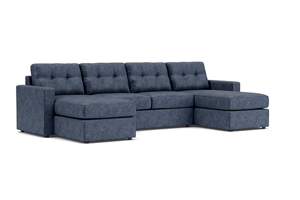 ModularOne Navy 3-Piece Sleeper Sofa with Dual Chaises