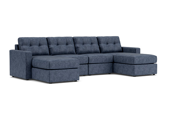 ModularOne Navy 4-Piece Sectional with Dual Chaise
