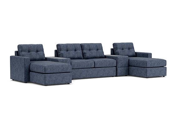 ModularOne Navy 5-Piece Sleeper Sectional with E-Console