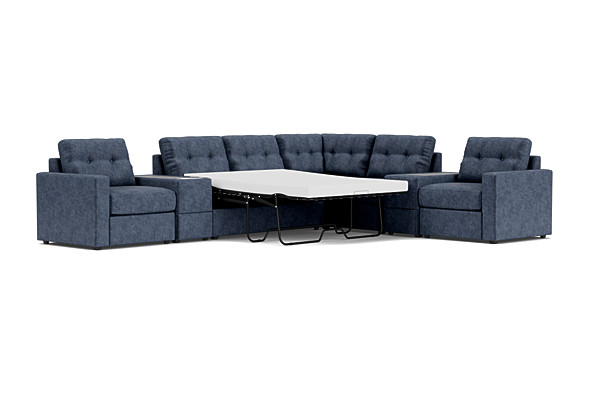 ModularOne Navy 7-Piece Sleeper Sectional with E-Console