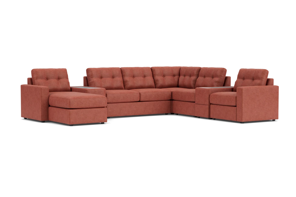 ModularOne Sectional Cantaloupe 8-Piece with E-Console & Left Arm Facing Chaise placeholder