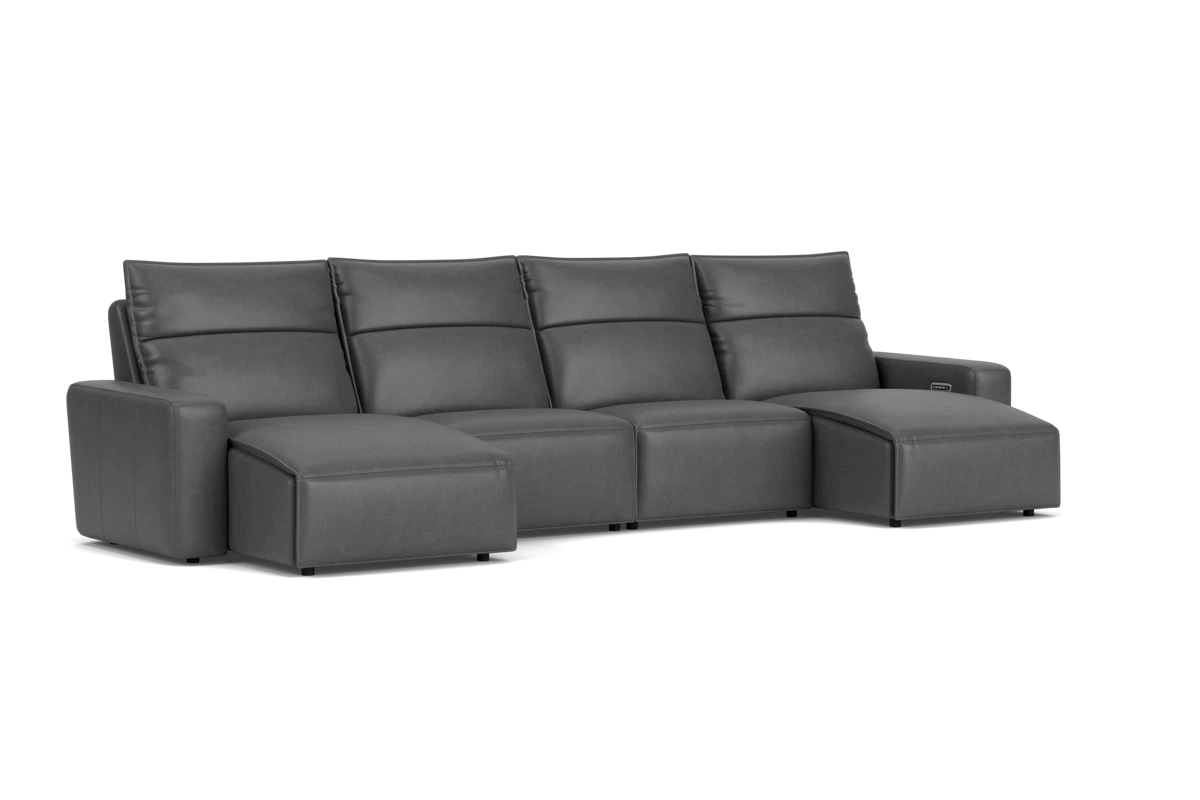 ModularTwo Grey 4-Piece Dual Chaise Sectional placeholder