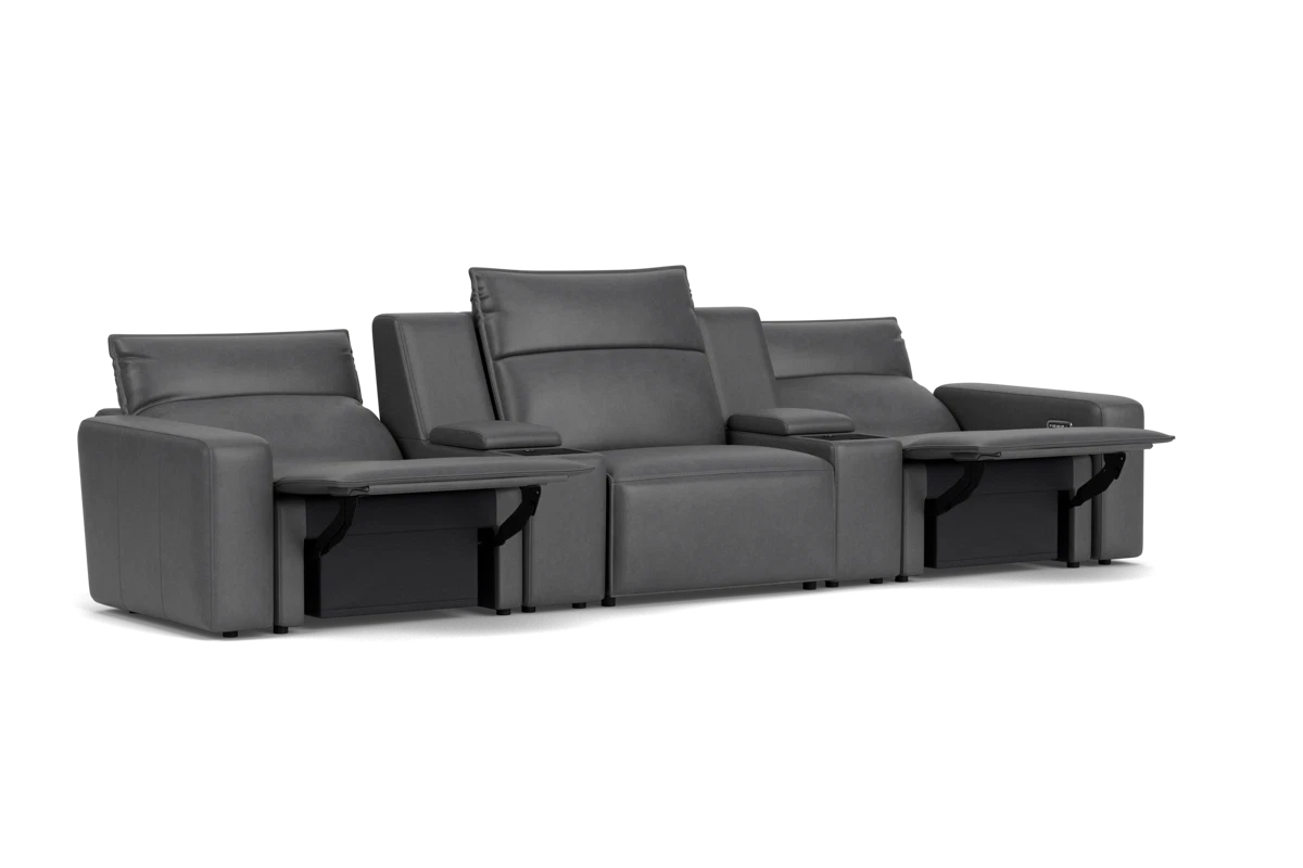 ModularTwo Grey 5-Piece Dual Power Reclining Sofa with Armless Chair placeholder