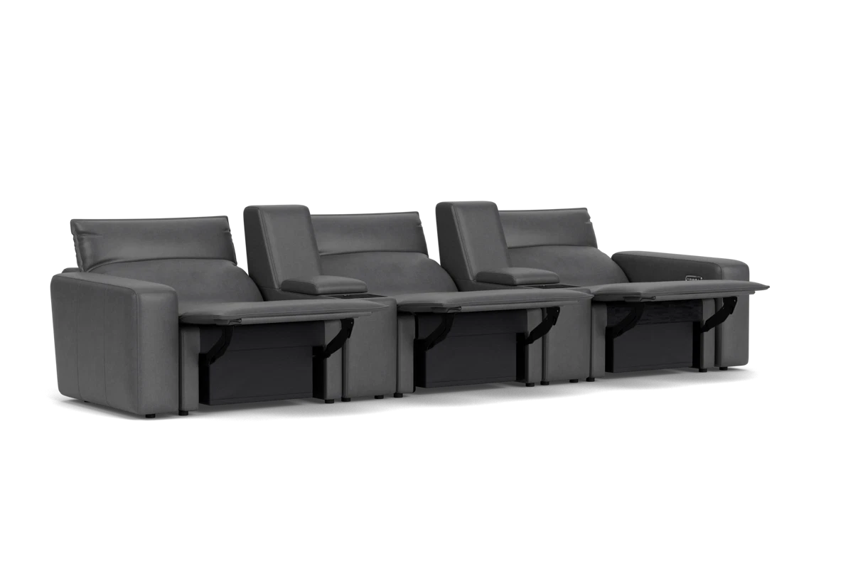ModularTwo Grey 5-Piece Dual Power Reclining Sofa with Armless Recliner placeholder