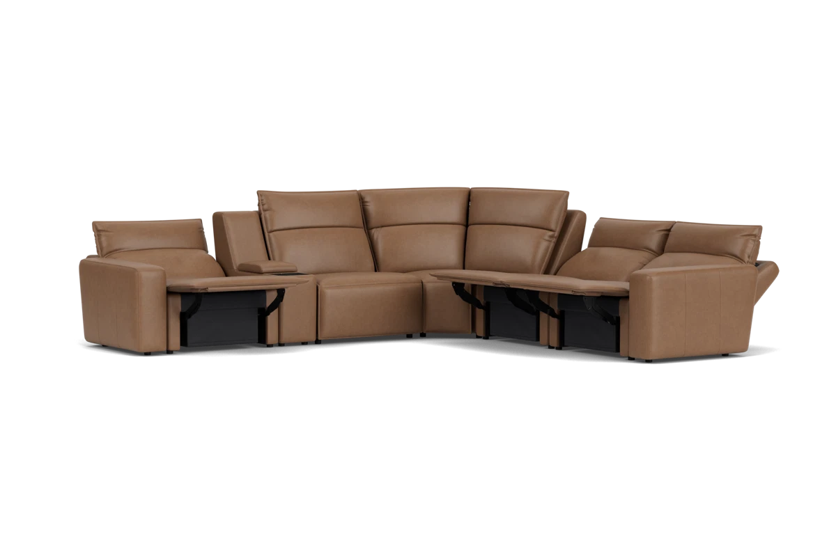 ModularTwo Brown 6-Piece Dual Power Reclining Sectional placeholder
