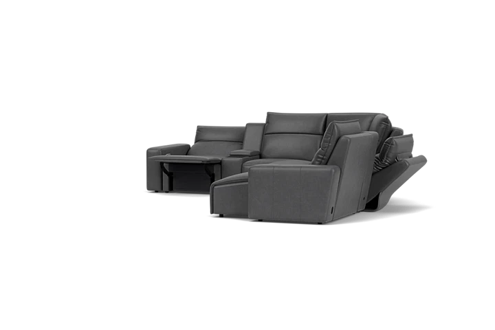 ModularTwo Grey 7-Piece Dual Power Reclining Sectional with Right