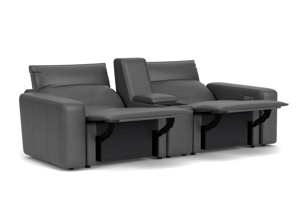 ModularTwo Grey Dual Power Reclining Console Loveseat with E-Console placeholder
