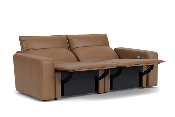 ModularTwo Brown Dual Power Reclining Loveseat