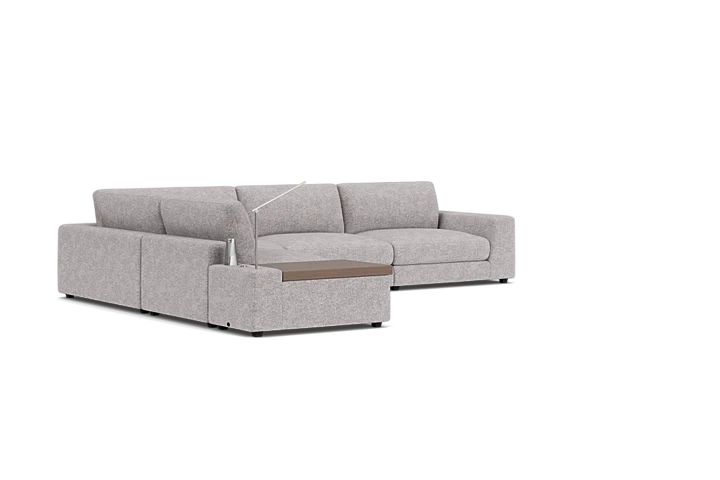ModularThree Grey 5-Piece Sectional with Right Arm Facing Chair + Media Console placeholder