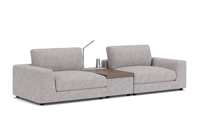 ModularThree Grey 3-Piece Console Loveseat