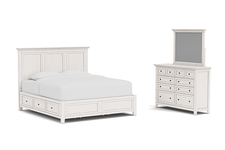 San Mateo 3-Piece White King Storage Bedroom Set 