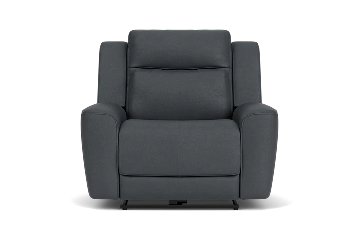 Scorpio Blue Dual Power Leather Recliner at Gardner White