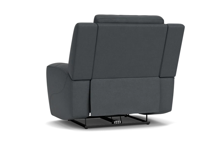 Scorpio Blue Dual Power Leather Recliner at Gardner White